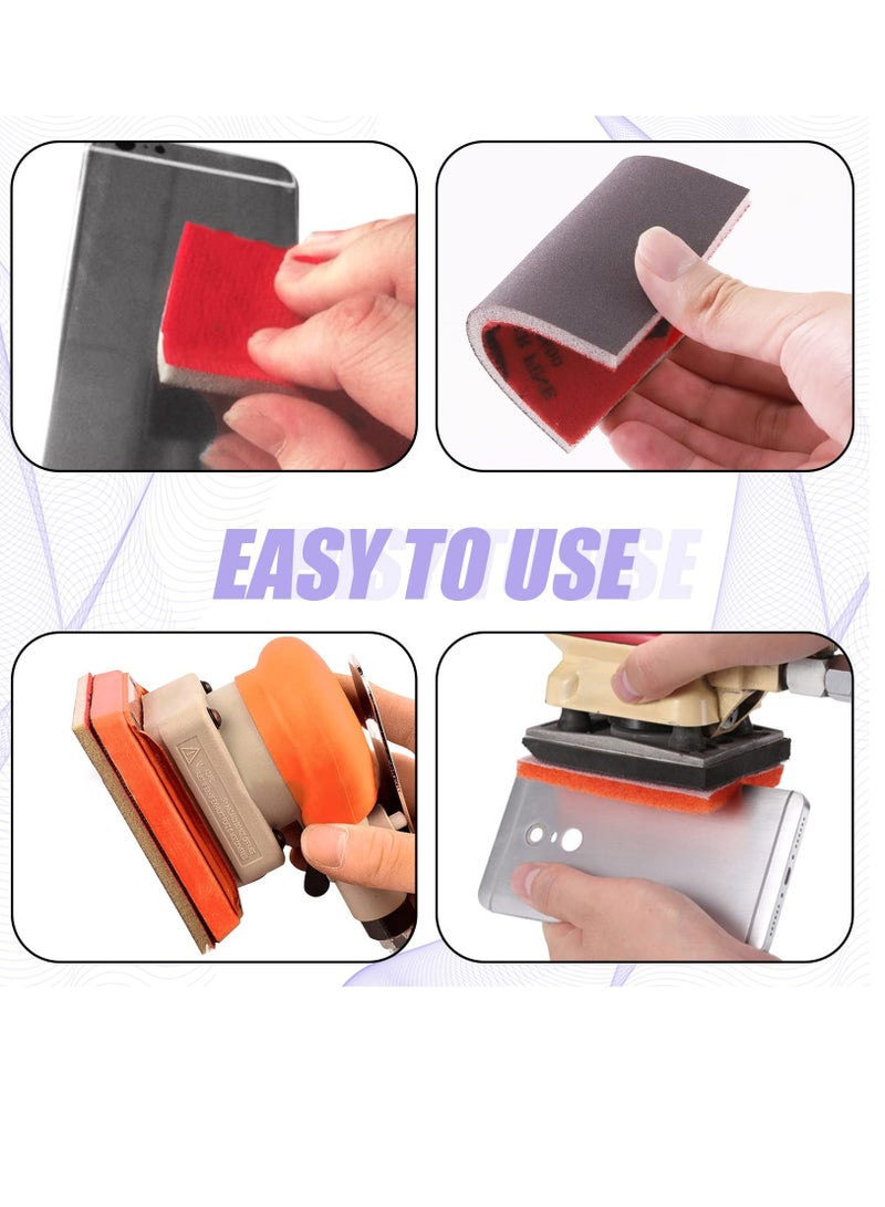 SOLARAE 21Pcs 3.9 x 2.8 Inch #500 Grit Ultra Fine Sanding Sponge Sanding Pads and Wooden Paint Brush Assortment Kit, Soft Foam Sand Block Wet Dry Flexible Sanding Pads for Model Drywall - Image 5