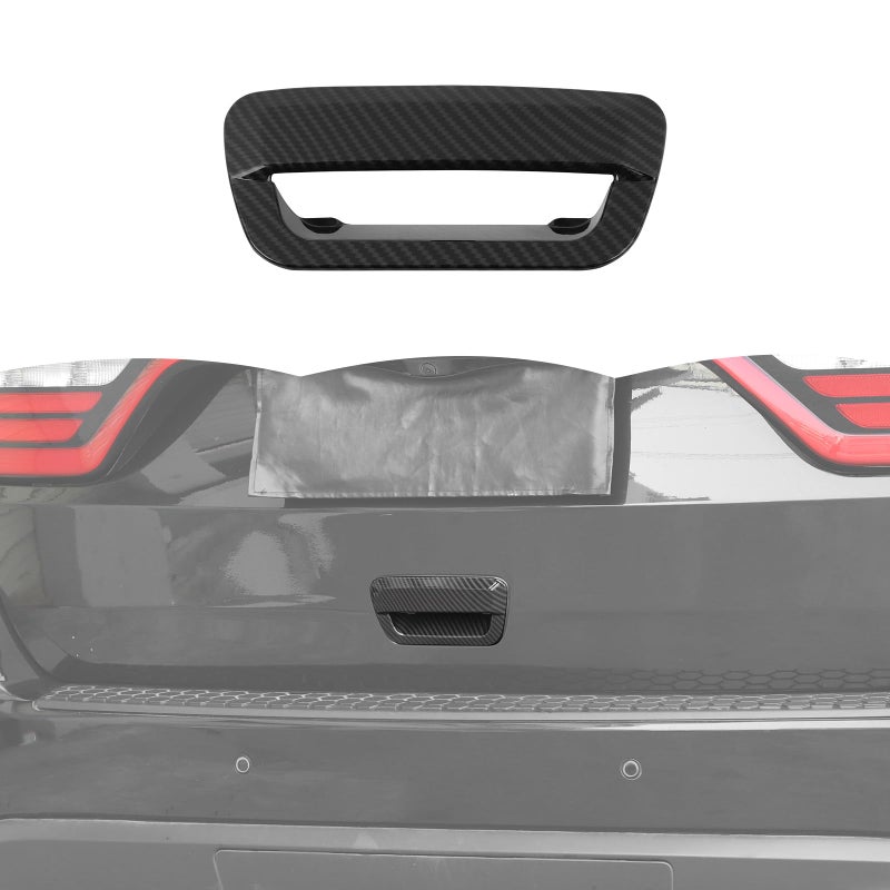 RT-TCZ RTTCZ Carbon Fiber Tailgate Handle Cover Rear Door Handle Cover Trim Decoration Exterior Accessories for Jeep Grand Cherokee 20142020for Dodge Durango 20142024 - Image 2
