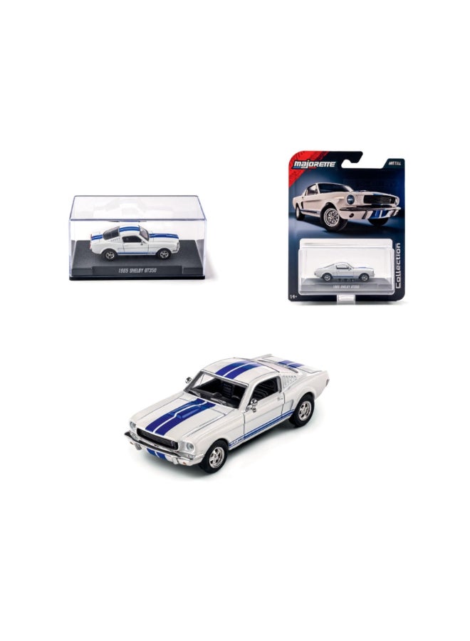 Majorette Metal Collection 1965 Shelby GT350 Die-Cast Car (1:64, White/Blue) - Image 2