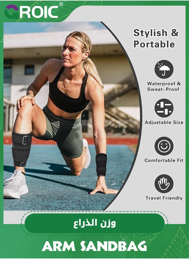 GROIC 1 Pair 2 KG Wrist Arm Weights, Adjustable Wrist & Arm Weights Set, Removable Metal Block with Separate Pockets Hand Weights For Walking, Running, Exercises, Fitness, Jogging, Workout  - Image 4