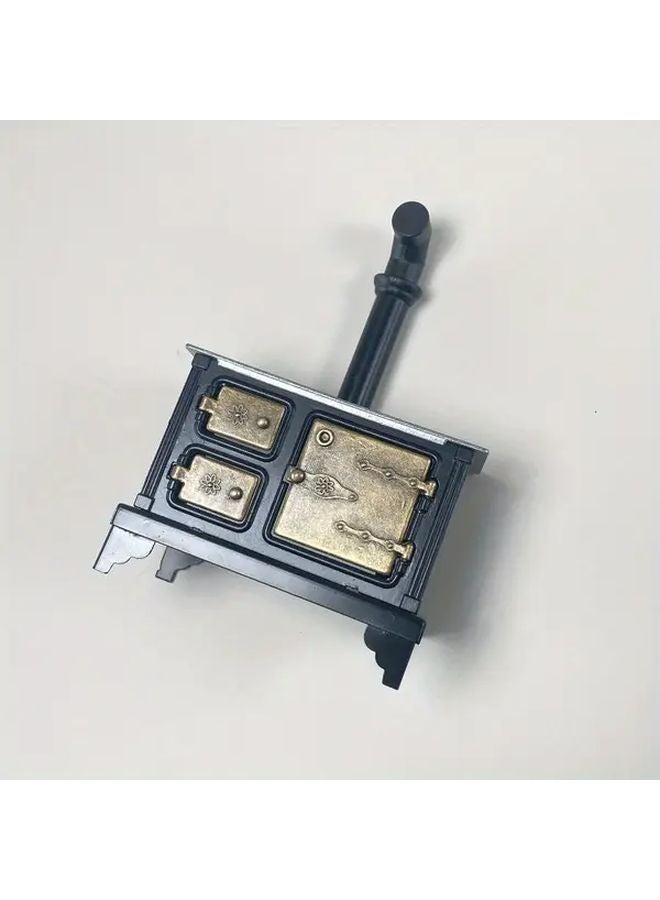 Vintage European Style Metal Fireplace Model Miniature Furniture Sculpture Festive Gift - Image 5