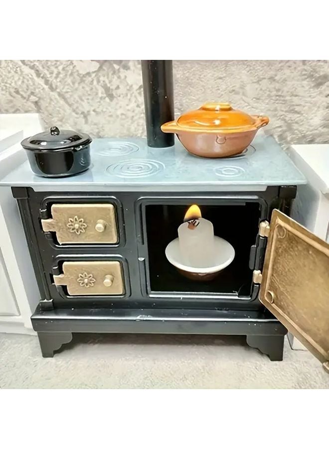 Vintage European Style Metal Fireplace Model Miniature Furniture Sculpture Festive Gift - Image 4