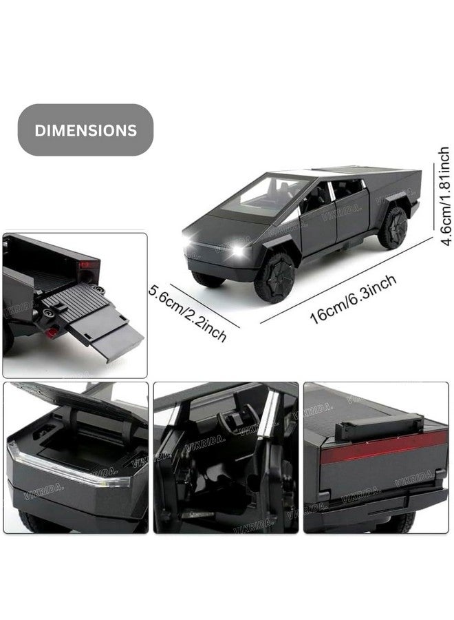 VikriDA 1/32 Pickup Trailer RV Model Kit, Off-Road Vehicle Alloy,Car Model Diecast Metal Toy,Truck Model Simulation Sound Light,Gifts for boy Girl (Black) - Image 4