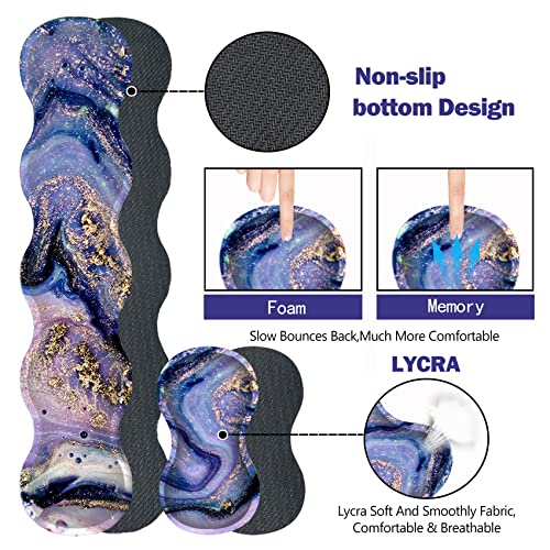ARTSO Upgraded Extended Gaming Mouse Pad, Keyboard Wrist Rest Pad, Wrist Support Mousepad Set, Artso Large Stable Rubber Base Stitched Edge Desk Pad (35 x15.5 in) for Work, Office, Home, Purple Marble - Image 5