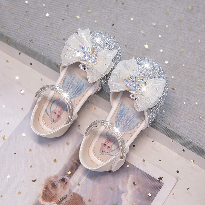 Girls'' Sequin Butterfly Princess Shoes 2026 Summer Kids Rhinestone Leather Shoes for Baby Girls Soft Sole Lightweight Drop Shipping Flats - Image 5