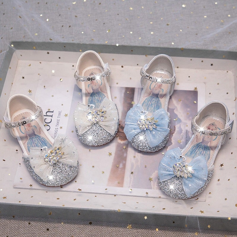 Girls'' Sequin Butterfly Princess Shoes 2026 Summer Kids Rhinestone Leather Shoes for Baby Girls Soft Sole Lightweight Drop Shipping Flats - Image 3