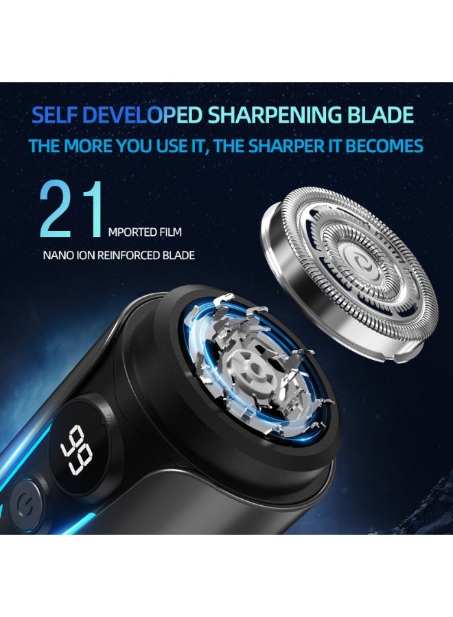 Generic Electric Shaver/Razor for Men, Mini Portable Rotary Shaver Wet & Dry Use Type-C Charging Washable and Waterproof for Home, Office, Car, Travel, T2 (Grey)  - Image 4