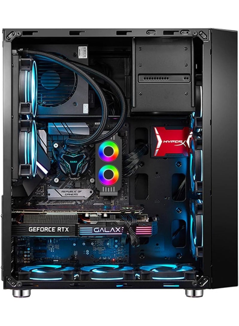 SOLARAE Memory RAM Cooling Fan with 5v/3-Pin ARGB Light Effect Memory Cooler for DIY PC Gaming, Backplate Memory Radiator, Aluminum Heatsink Cooler, Black - Image 5