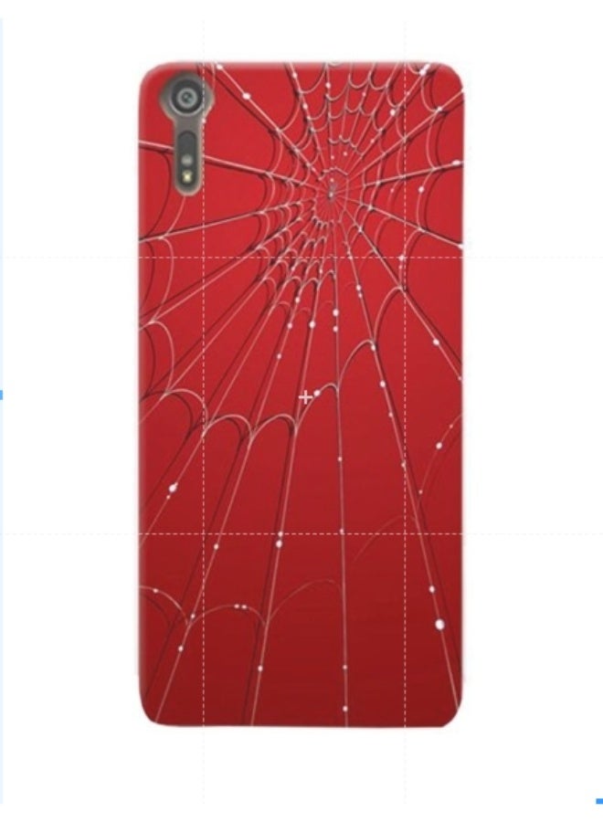 غطاء حماية واقٍ بنقش شبكة العنكبوت لهاتف سوني إكسبيريا XZ أحمر