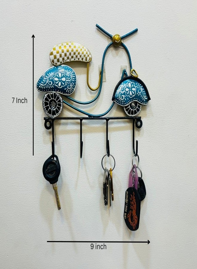 OVIK - Hand-Painted Metal Scooter Wall Art Multicolor Showpiece for Home, Entryway & Office (9x7 Inch) - Image 2