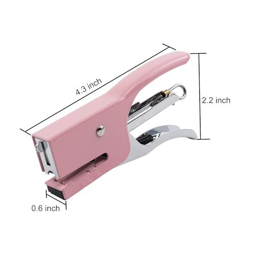 Aacehlh Small Hand-held Stapler Set, 15 Sheet Capacity, Includes 750Pcs Staples and A Staple Remover, Mini Desktop Stapler for Office, School, Home or Travel Use. (Pink) - Image 3