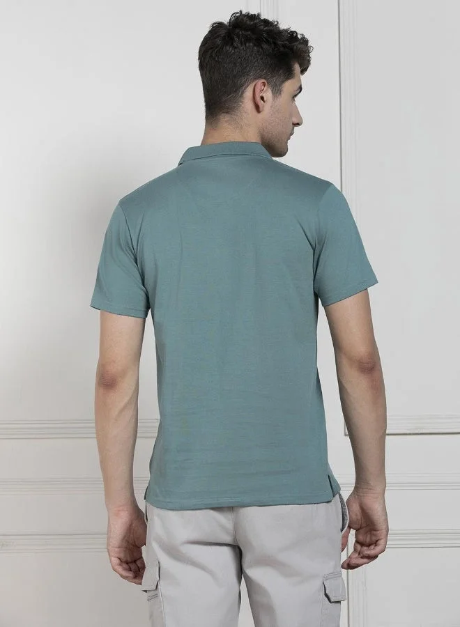 دينيس لينغو تيشيرت بولو قطن أخضر بقصة عادية
