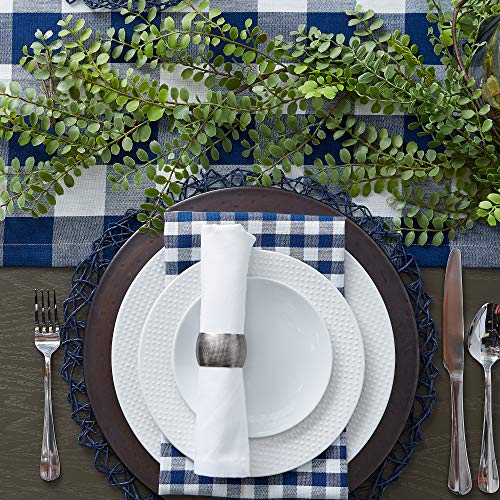 DII Buffalo Check Collection, Classic Farmhouse Table Runner, 14x108, Navy & Cream - Image 2