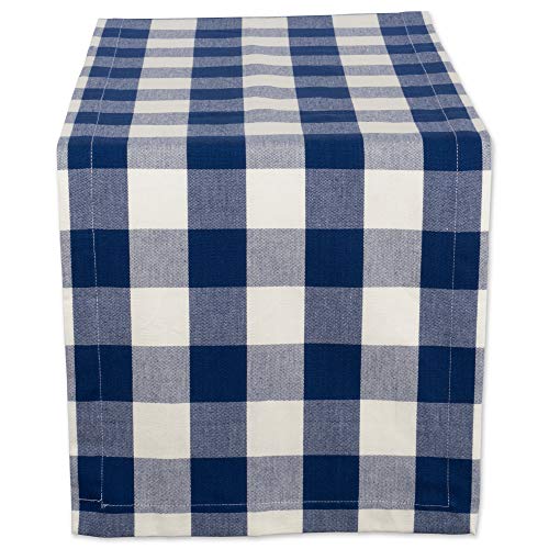 DII Buffalo Check Collection, Classic Farmhouse Table Runner, 14x108, Navy & Cream - Image 1