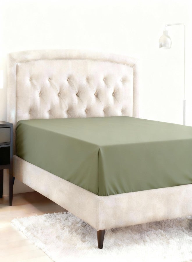 Sheets Stargazer 800 Thread Count Egyptian Cotton Solid Bottom Fitted Sheet Twin XL Size, Extra Deep Pocket 18 Fitted Sheet Only-Sage Twin XL Size - Image 1