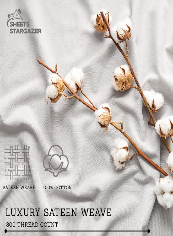Sheets Stargazer 800 Thread Count Egyptian Cotton Solid Bottom Fitted Sheet Twin XL Size, Extra Deep Pocket 18 Fitted Sheet Only-Sage Twin XL Size - Image 5