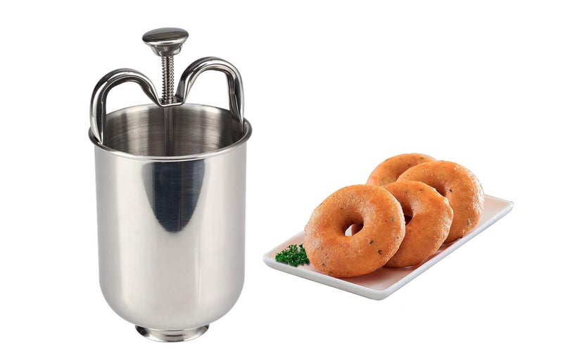 Ervio Medu Vada Maker Stainless Steel Simple and Efficient Professional Grade Kitchen Tool for Perfectly Shaped Crispy Urad Vadas and Donuts - Image 1