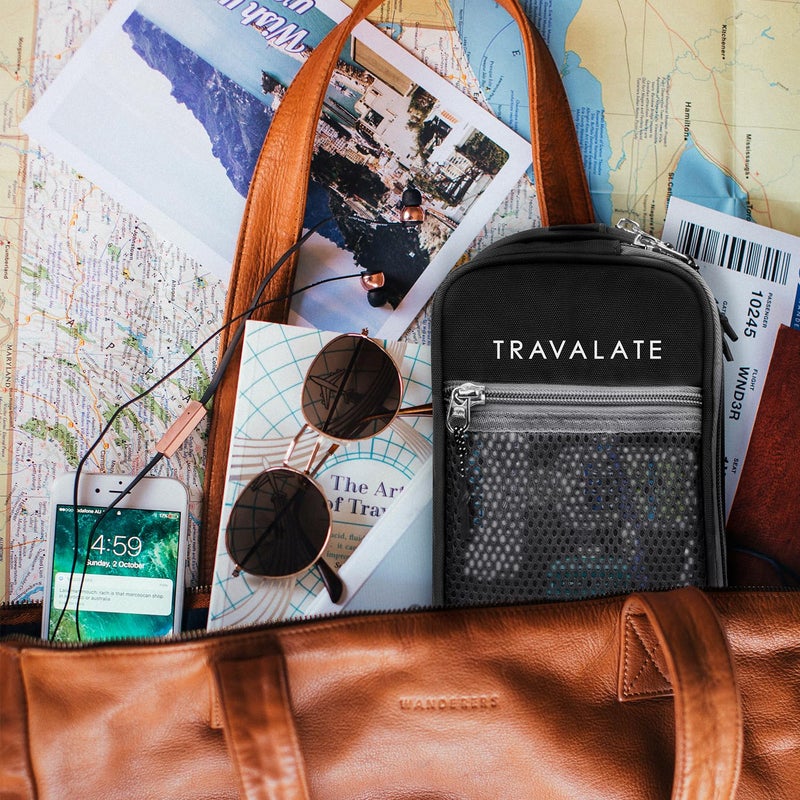 TRAVALATE ® Polyester Cosmetic Makeup Pouch with Multi Pockets, Shaving Kit Toiletry Bag, Waterproof Travel Toiletry Kit for Women and Men – Black - Image 5