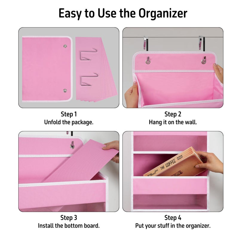 Giraffe Creation Over Door Organizer with 4 Large Capacity Pockets, Heavy Duty Hanging Organizer Storage for Closet Bathroom Nursery Bedroom Dorm, Toys Cosmetics Sundries and Baby Essentials, Pink - Image 5
