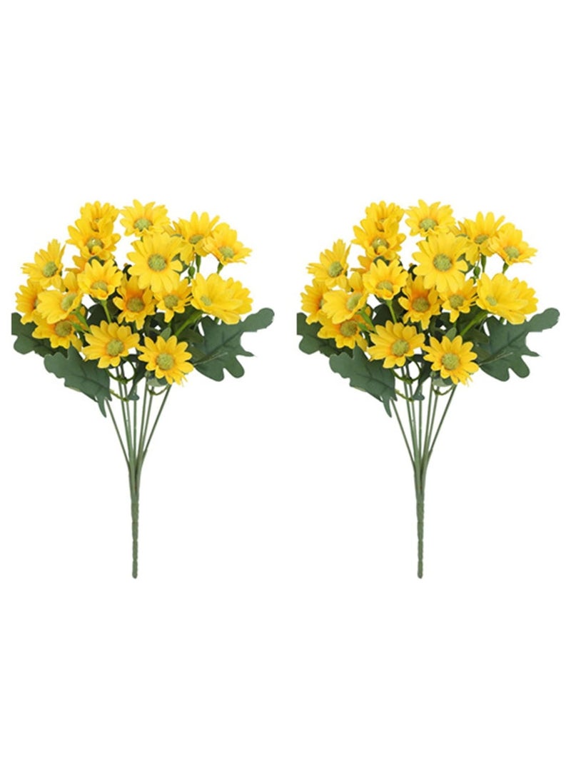 NANAO Faux Orange Chrysanthemums Flower Bouquet,2-Pack Small Size Artificial Plant For Wedding Party Home Coffee House Office Vase Décor,30cm(11.8") & Yellow Fake Plant Artificial Bouquet of 21 Mini Chrysanthemums Flower,2-Pack Wedding Bouquet Wedding Photo Shoot Floral Photography Props,Plastic Flowers that Require no Care,30cm(11.8")Bundle - Image 3