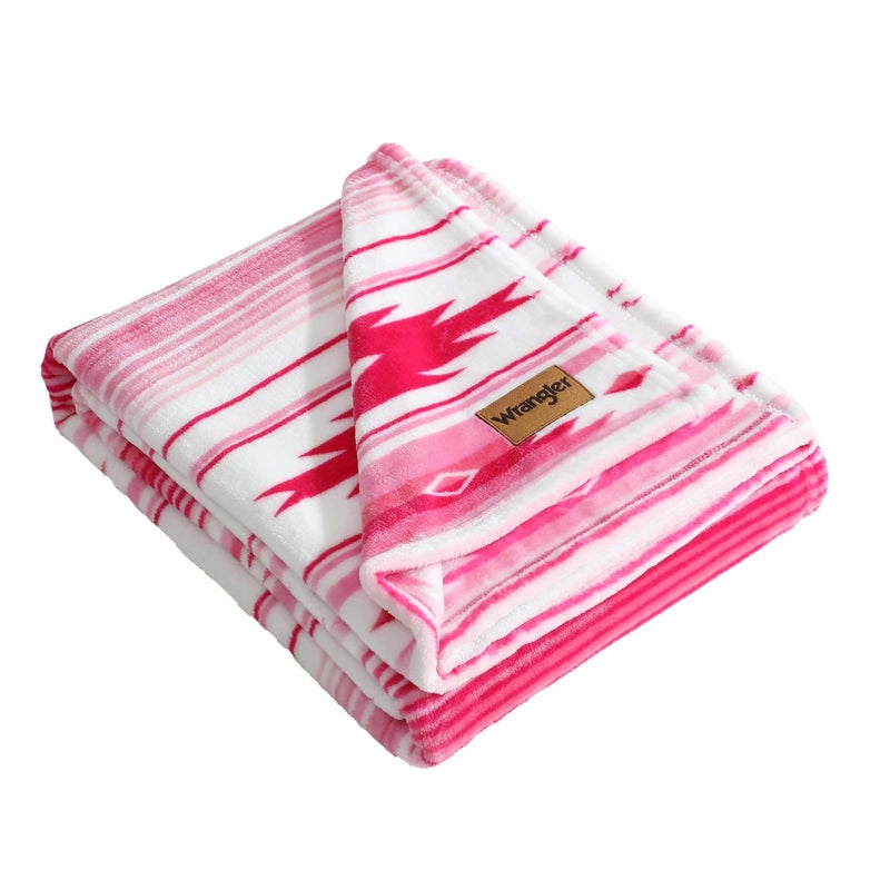 Wrangler - Blanket, Super Soft Plush Fleece Bedding, Yellowstone Inspired Throw Blanket for Couch or Bed (Coyote Sands Pink, 50" x 60") - Image 1