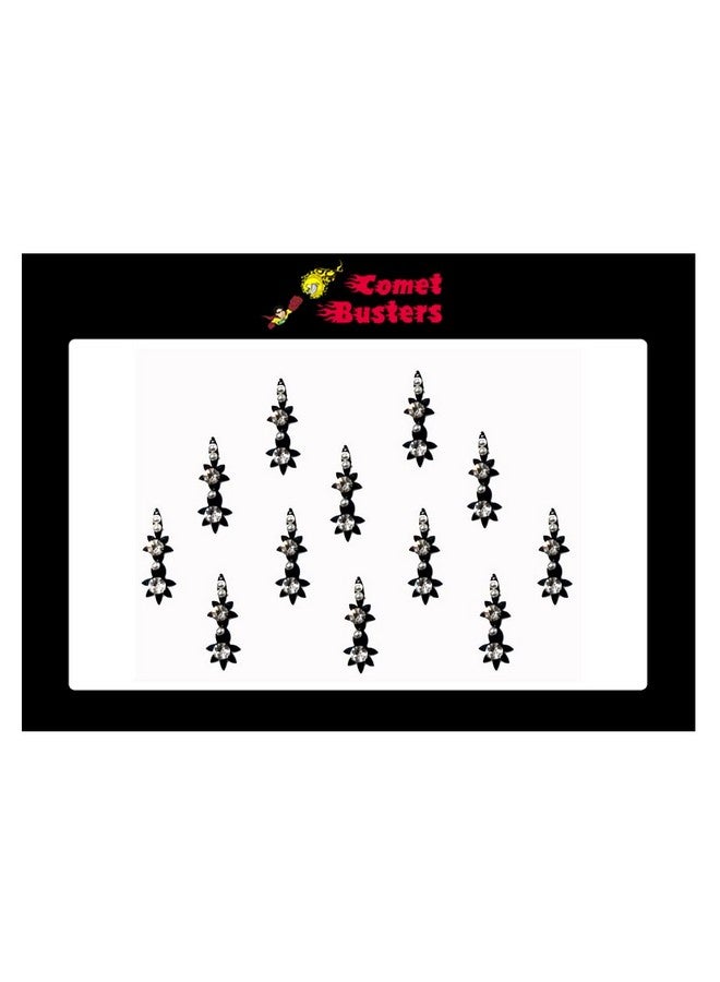 Comet Busters Beautiful Handcrafted Black Bindis with Silver Stone (BIN1819) - Image 3