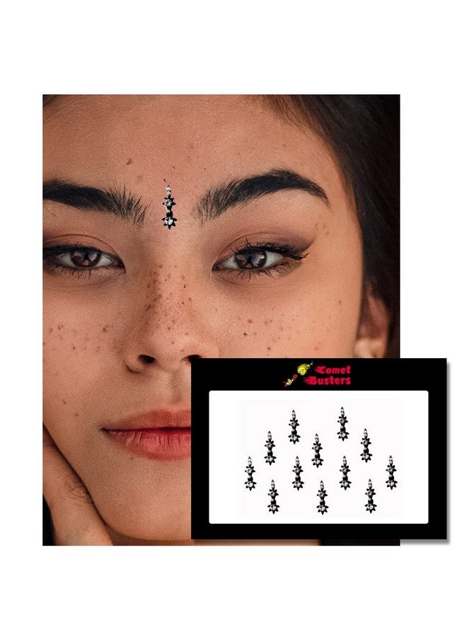 Comet Busters Beautiful Handcrafted Black Bindis with Silver Stone (BIN1819) - Image 4