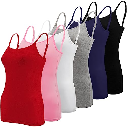BQTQ 6 Pcs Womens Camisole Tank Top Spaghetti Strap Undershirts Camisoles L - Image 1