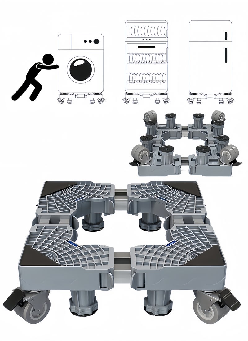 Fridge Stand Mobile Base with 4 Locking Wheels Pedestal, Adjustable Increasing Height Base 8 Strong Feet Heavy Duty Washing Machine Stand Base for Furniture Refrigerator Dryer Stand - pzsku/ZCB7CC04D19DD18E91969Z/45/_/1731930959/c6a62991-47bd-49f9-bbf7-b975e194f96e