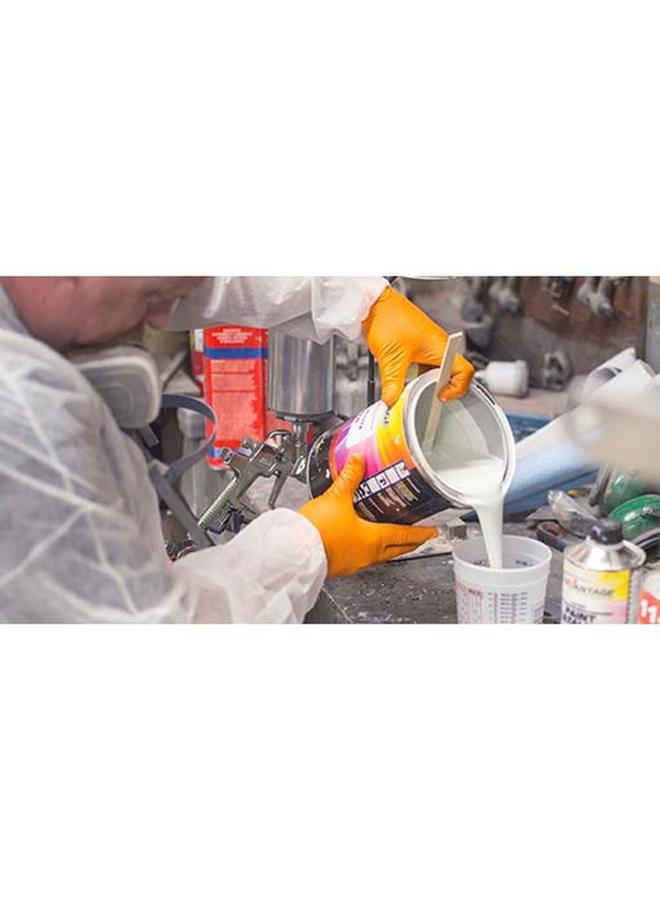 Ammex Gloveworks Raised Diamond Texture Polymer Coated Industrial Nitrile Gloves Orange X-Large GWON48100 - Image 2