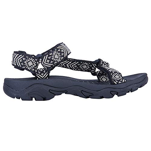Colgo Men's Sport Sandals Comfort Classic Athletic Hiking Sandals with Arch Support Outdoor Wading Beach Water Shoes (9 M US, Black/Pattern) - Image 1