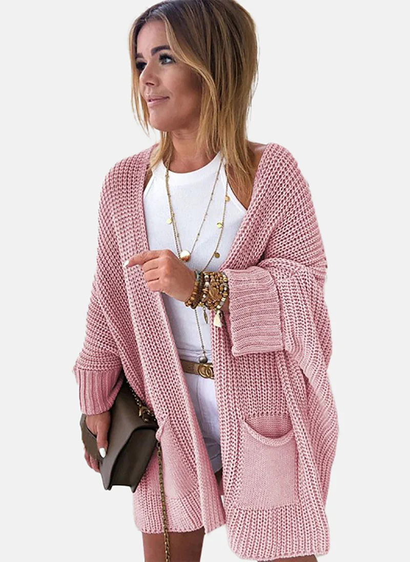 يونيكي Women Cable Knit Longline Front-Open Sweater