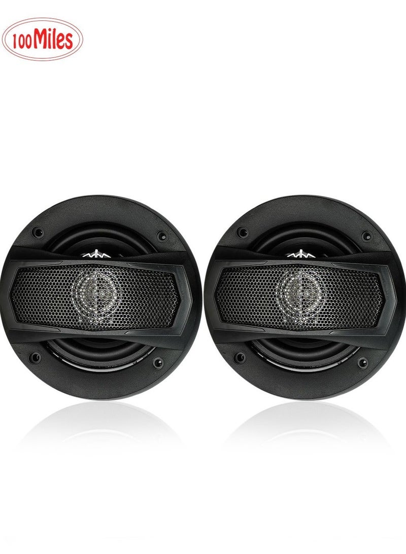 100Miles 4 Inch 3 Way Coaxial Car Speaker Pair 200W Max Flush Mount Auto Door Speakers High Performance Full Range Stereo Audio System Universal Vehicle Loudspeaker Clear Sound Deep Bass Midrange Tweeter 100mm Round Speaker Set - Image 3