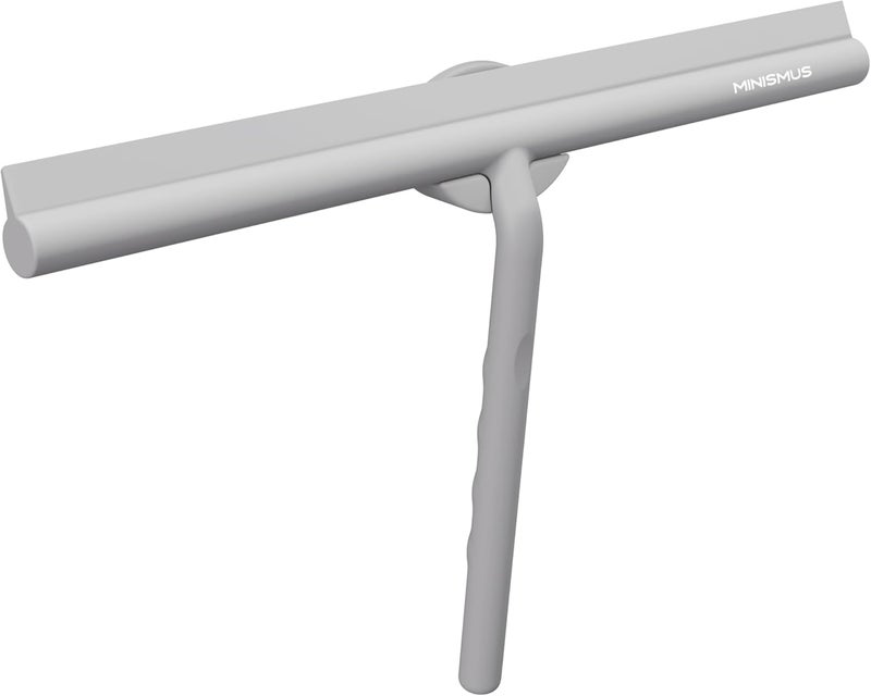 Minismus Silicone Shower Wiper Glass Wiper for Shower Screens, Shower Cubicles, Windows, Bathroom Wiper, Includes Magnetic Holder, No Drilling, Self-Adhesive, Windscreen Wiper (33 cm) - Image 1