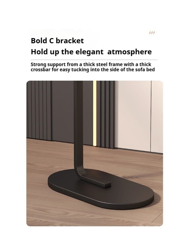 C Shaped Side Table Small Side Table Coffee Table End Table Under Sofa Living Room Table Snack Laptop Holder Stable Metal Frame For Bedroom Office Sofa Bed Side Table Easy To Assemble