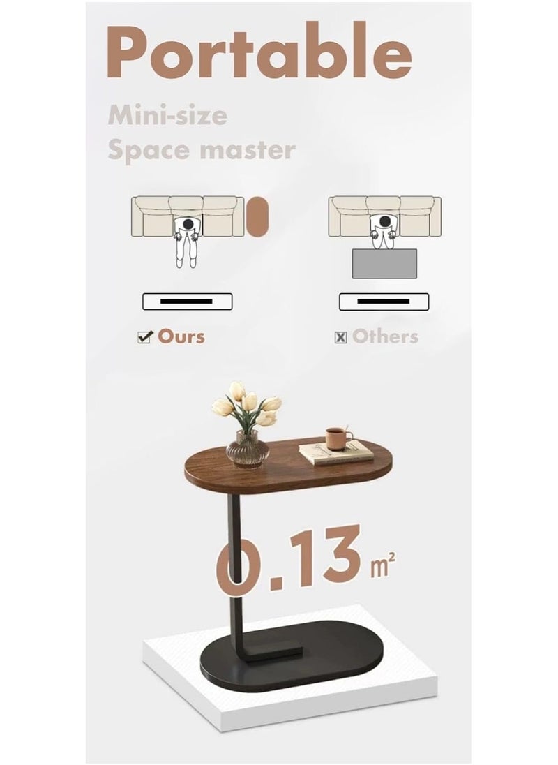 C Shaped Side Table Small Side Table Coffee Table End Table Under Sofa Living Room Table Snack Laptop Holder Stable Metal Frame For Bedroom Office Sofa Bed Side Table Easy To Assemble