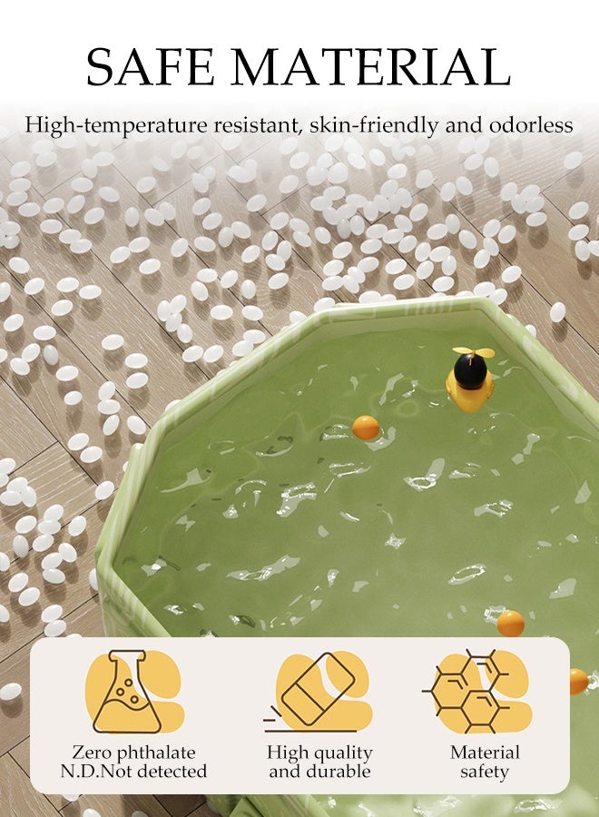 DUNISO Foldable Baby Bathtub,Portable Kids Shower Bath Basin with Support on Both Sides and Thermostatic System，Non-Slip Toddler Bath Tub with 5 Ocean Balls and 2 Duck Toys，Easy Storage，Heat-Resistant & Durable，for 0-8 Years Kids - Image 4