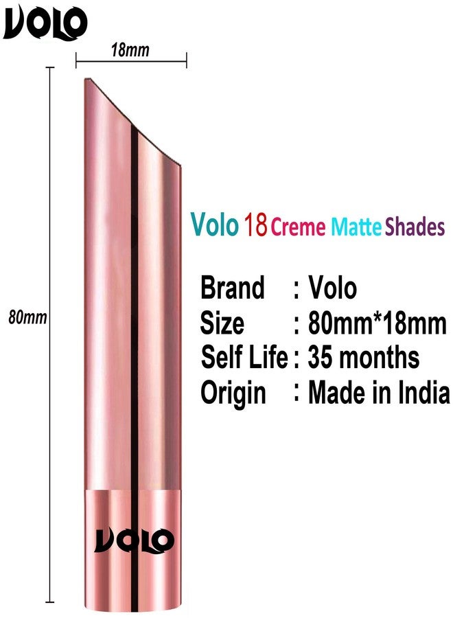 VOLO Lipstick Cherry, Dark Peach, Rose Pink, Coral, Purple (Matte) - Image 4