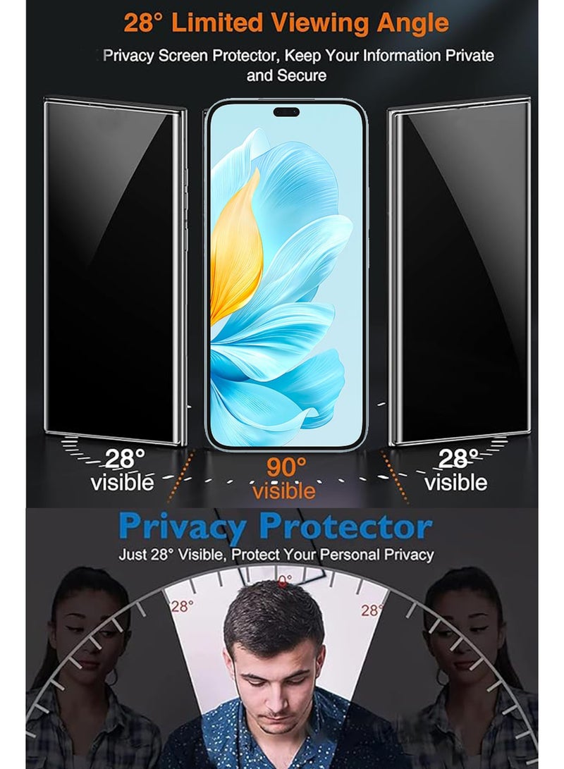 For Honor 200 Lite - Matte Privacy Flexible Ceramic Anti-Spy Privacy Screen Protector - Delicate Touch , Higher Transparency , Easy to Install ,Anti-scratch and Bubble-free Screen Protector - Image 2