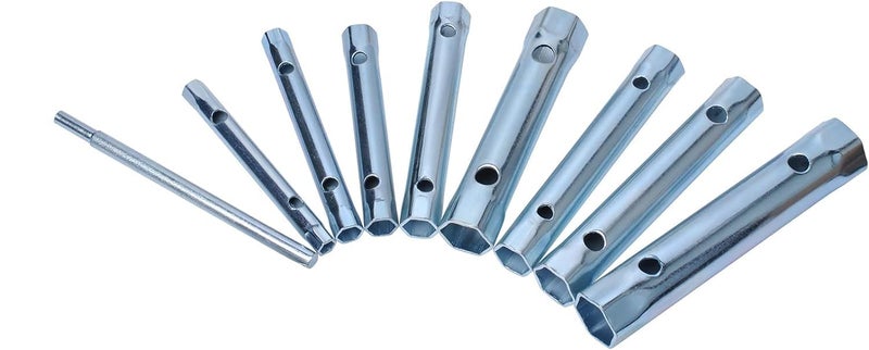 GREYTEN Tubular Spanner Set, 9Pcs Dual-Ended Wrench Socket Plumber Back Nut Tap Spark Plug Spanner Set Extended Spark Plug Wrench (6/7mm to 20/22mm), Tubular Box Spanner Wrench Set - Image 3