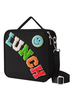 General Insulated Lunch Bag with Adjustable Shoulder Strap, Nylon Pre-Born Lunch Box Large Insulated Lunch Bag Reusable Lunch Tote Bag with Smiley Face Pre-Born Lunch Bag Girls School Travel Picnic  - Image 1