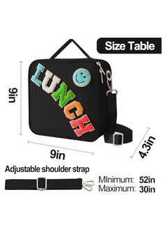 General Insulated Lunch Bag with Adjustable Shoulder Strap, Nylon Pre-Born Lunch Box Large Insulated Lunch Bag Reusable Lunch Tote Bag with Smiley Face Pre-Born Lunch Bag Girls School Travel Picnic  - Image 5