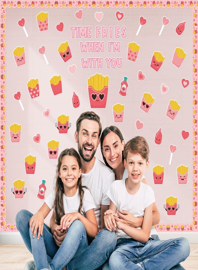 CPicdn 123Pcs Valentine’s Day Bulletin Board Classroom Decorations Time Fries Cutouts Love Heart Name Tags Border Trims for Valentines Party Supplies School Elementary Chalkboard Wall Door Decor - Image 5