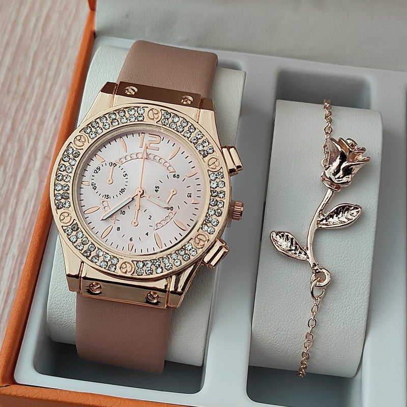 Selling Alloy Bar Stud Surface Women'S Winding Bracelet Watch Multi-Color Face Heel Ribbon Korean Velvet Watch - Image 1