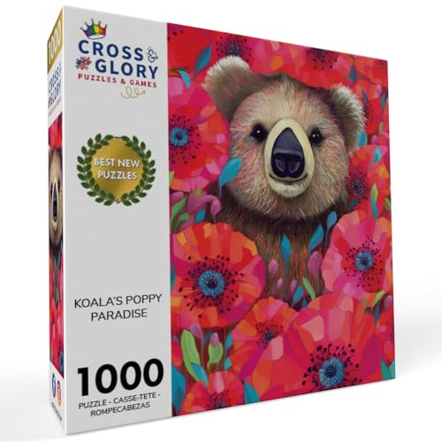 Cross & Glory Cross Glory Vibrant Koalas Poppy Paradise 1000 Piece Jigsaw Puzzle for Adults Modern Art Design 20 x 27 Inches - Image 5