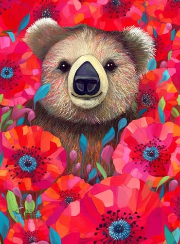 Cross & Glory Cross Glory Vibrant Koalas Poppy Paradise 1000 Piece Jigsaw Puzzle for Adults Modern Art Design 20 x 27 Inches - Image 1