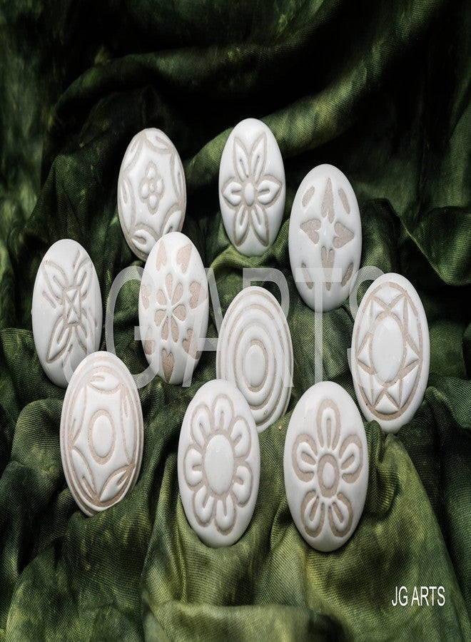 JGARTS 20 X Mix Vintage Look White Creame Creme Flower Ceramic Knobs Door Handle Cabinet Drawer Cupboard Pull - Image 4