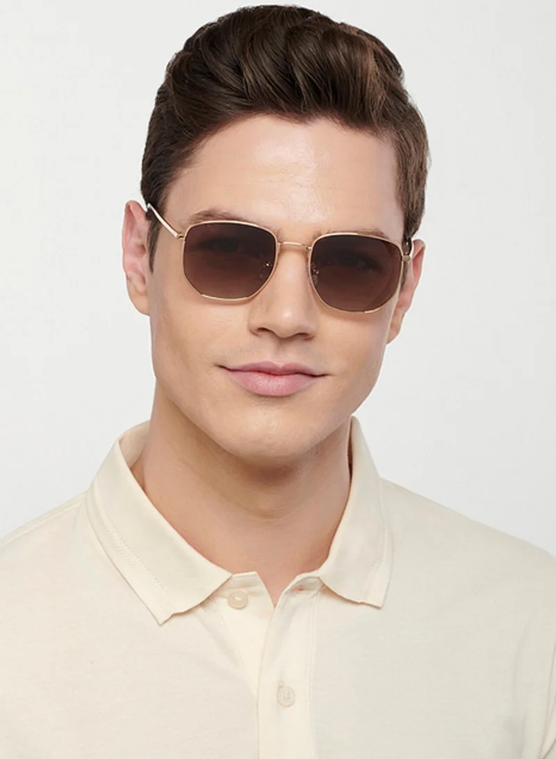 جون جاكوبس John Jacobs | Gold - Brown | Full Rim Square Stylish &amp; Premium UV Protected Sunglasses | JJ Tints | Polarized and 100% UV Protected | Men &amp; Women | Narrow | JJ S12807S