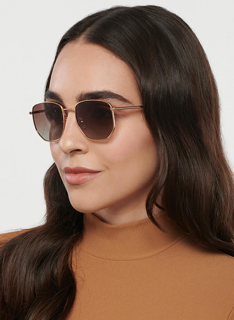 جون جاكوبس John Jacobs | Gold - Brown | Full Rim Square Stylish &amp; Premium UV Protected Sunglasses | JJ Tints | Polarized and 100% UV Protected | Men &amp; Women | Narrow | JJ S12807S