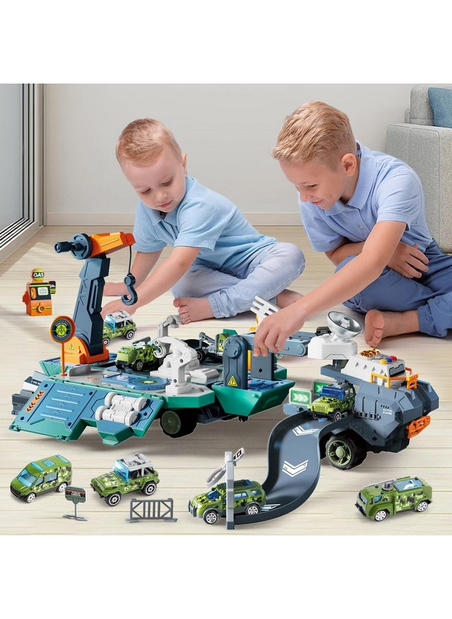 deAO deAO Toy Trucks for Boys Toddlers Car Toys with Lights Sounds, Space Toys Cars Mini Truck Pretend Play Transport Vehicles Toy Set Astronauts Birthday Gifts for Kids Age 3+  - Image 3